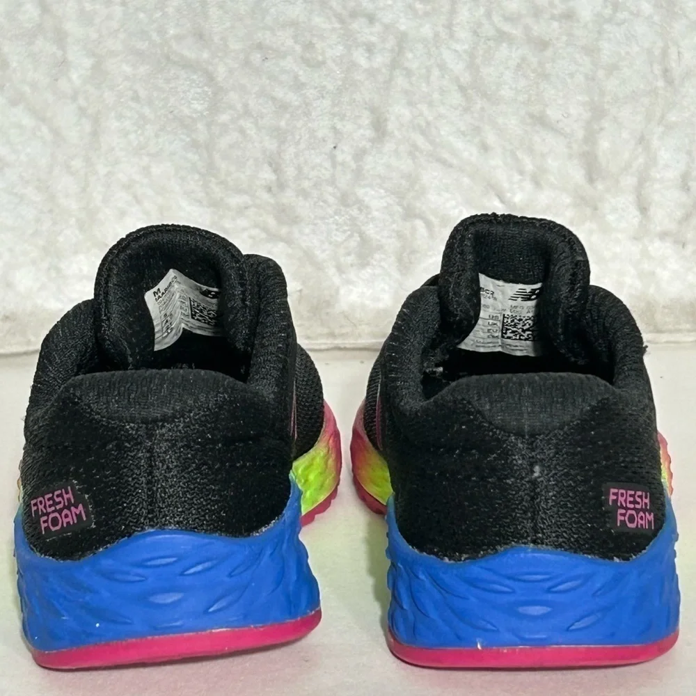 New Balance Baby Black Rainbow Fresh Foam Arishi v2 Athletic Sneakers Shoes SZ 5